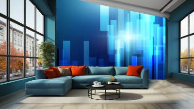 Abstract shiny hi-tech motion geometric shape technology concept background Wall mural