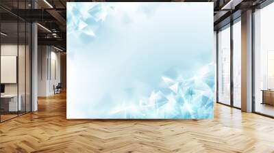 Abstract soft blue polygon and molecular background Wall mural