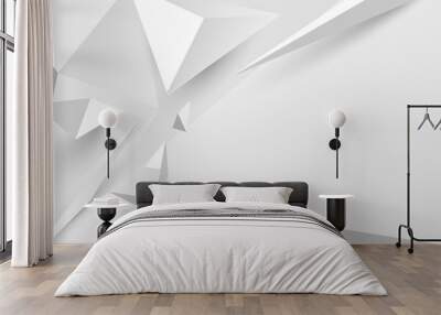 Abstract white 3d polygonal background. Vector illustration Wall mural