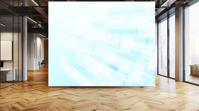 Abstract white and blue modern square shape with Halftone. Futuristic concept background Wall mural