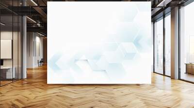 Abstract white and soft blue geometric shape technology digital hi tech concept background. Vector illustration Wall mural