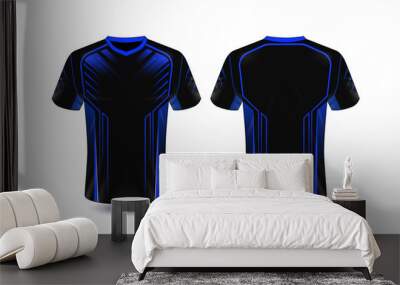 Black and blue layout e-sport t-shirt design template Wall mural