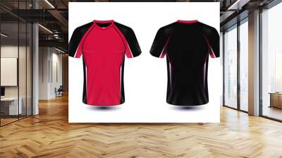 black and red layout e-sport t-shirt design template Wall mural