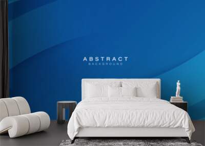 Blue minimal trendy abstract curve lines for the banner background. Vector illustration Wall mural