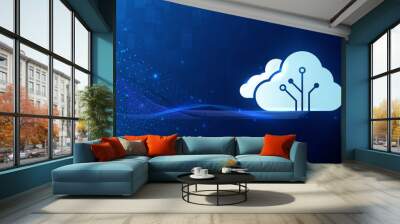 Cloud computing technology internet. Big data visualization technologies algorithms. Vector illustration Wall mural