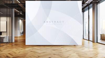 White abstract banner with circular geometric shapes background. Modern futuristic hi-technology concept. Vector illustration Wall mural