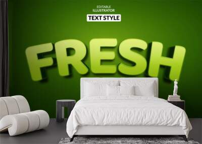 Fresh green text effect, Editable text effect Wall mural