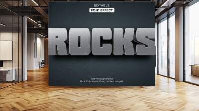 Gray Rocks Editable Text Effect Wall mural