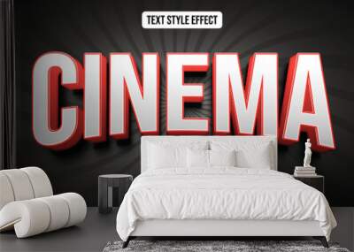 Red Movies text effect, Editable text effect Wall mural