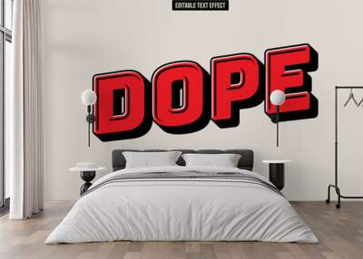 Red retro vintage text effect, Editable text effect Wall mural