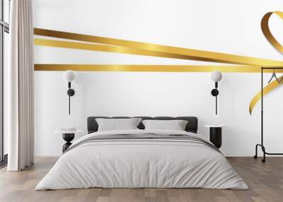 golden colored ribbon bow Wall mural