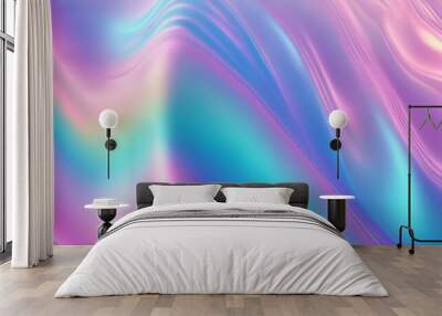 Fond texture métallique fluide pack liquide brillant vibrant irisé holographique arc-en-ciel multicolore. Wall mural