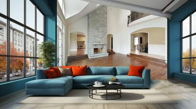 Family room with two story fireplace Wall mural