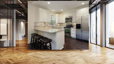 Kitchen with white cabinetry Wall mural