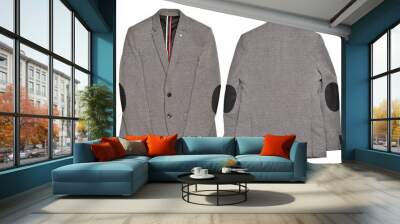 Grey Cotton Blazer Isolated on White Background with Clipping Path Wall mural