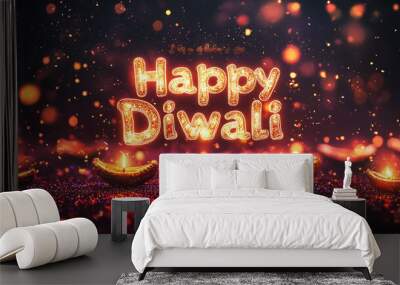 happy diwali greeting poster banner  Wall mural