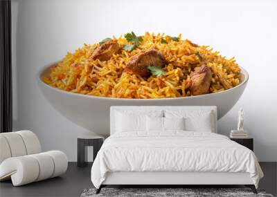 Mutton pulao bowl isolated on white background Wall mural