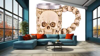 skeleton mug isolated on white background Wall mural