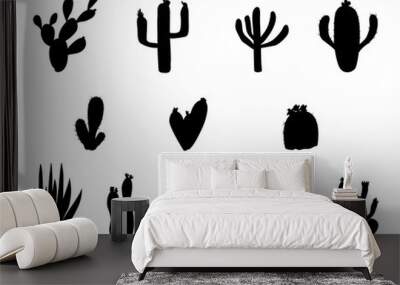 isolated cactus on in pot on white background vector design Wall mural