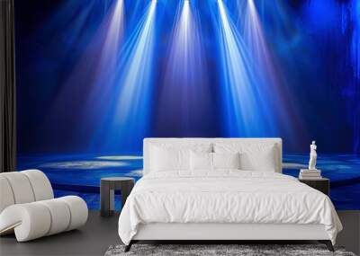 beams of spotlight on a royal blue background, Desktop Wallpaper Backgrounds, Background HD For Designer Wall mural