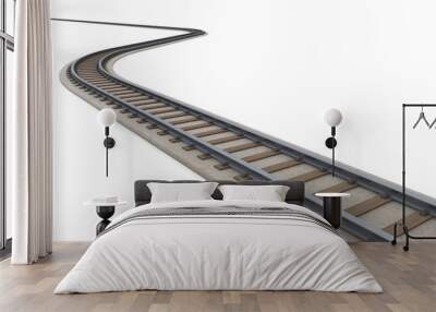 Winding track Follow the track. 3D illustration Wall mural