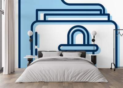 folder and padlock icon on transparent background Wall mural