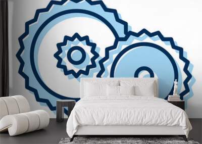 vehicle gear icon on transparent background Wall mural