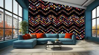 Ikat geometric zigzag pattern. Tribal ethnic theme Wall mural