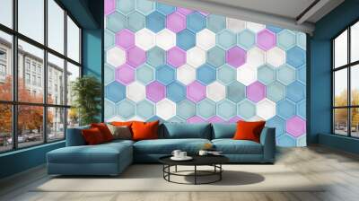 retro kawaii Digital abstract background 3D 4K Wall mural