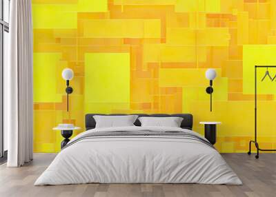 yellow 4k Abstract background. rectangle.cyber technology blue business Wall mural