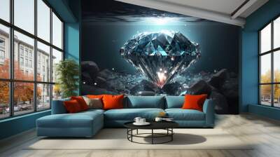 high resolution diamond background wallpaper created with generative ai technology Wall mural