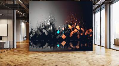 Structured modern Art with powerful colors, liquid color transitions and polygonal structures, universe, volumetric kighting, sharp, hyperrealistic created with generative ai technology 
 Wall mural