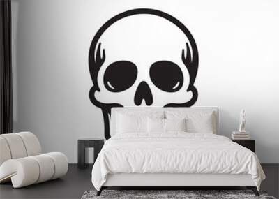 Skull Icon - Poison and Danger Symbol Isolated on White. Wall mural