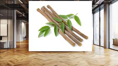  Licorice roots and fresh green leaves Wall mural