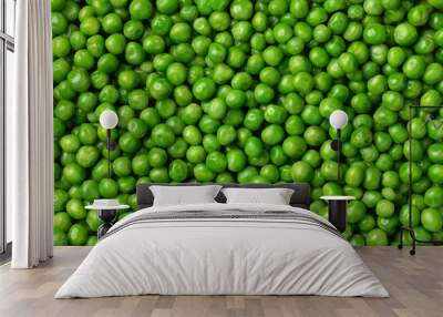 Fresh green peas close full frame as background Wall mural