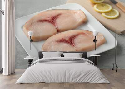 two raw fresh swordfish fillets Wall mural