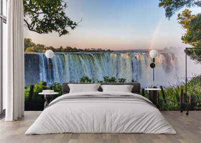 The Victoria Falls, Mosi oa Tunya on Zambezi River to the Border between Zambia and Zimbabwe Wall mural