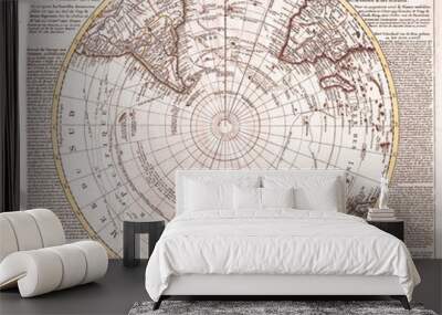 1741, Covens and Mortier Map of the Southern Hemisphere, South Pole, Antarctic Wall mural