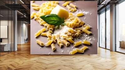 Creste di gallo pasta close up food background. Wall mural