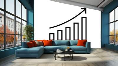 bar and arrow chart going up profit business, money, finance icon set bold outline Wall mural