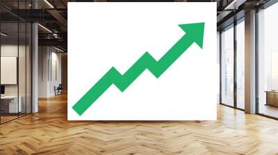 green arrow business graph pointing up represent profit Wall mural