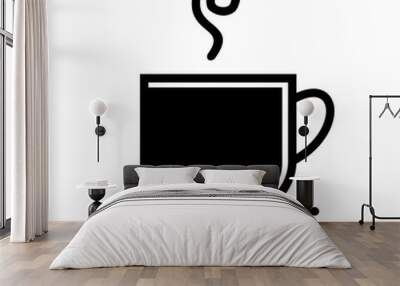 Coffee cup icon. Vector illustration on white background Wall mural