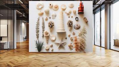 Beach Trinkets Flatlay Wall mural