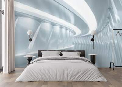 abstract minimalist architecture with clean lines and a glowing curved pathway Wall mural