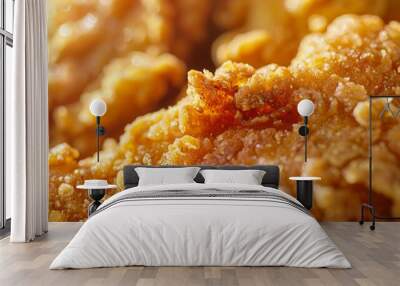 delicious deep fried chicken with crunchy coating and warm tones Wall mural