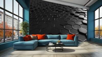 futuristic hexagon pattern in a 3D texture for modern abstract technology background designs Wall mural