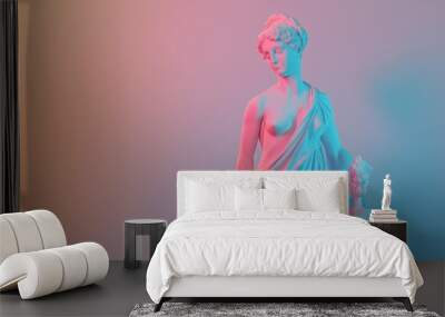 marble statue of a classical female figure in pastel lighting tones Wall mural