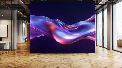 A sleek, abstract background with fluid shapes and metallic colors for an immersive video cover Wall mural