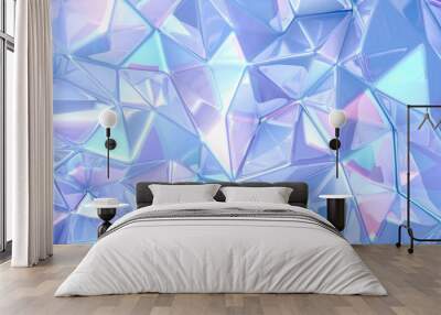 Blue crystal background..3d illustration, 3d rendering. Wall mural