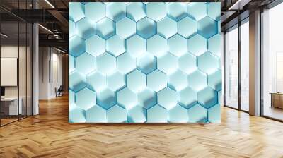 Geometry hexagon background. 3d illustration, 3d rendering. Wall mural